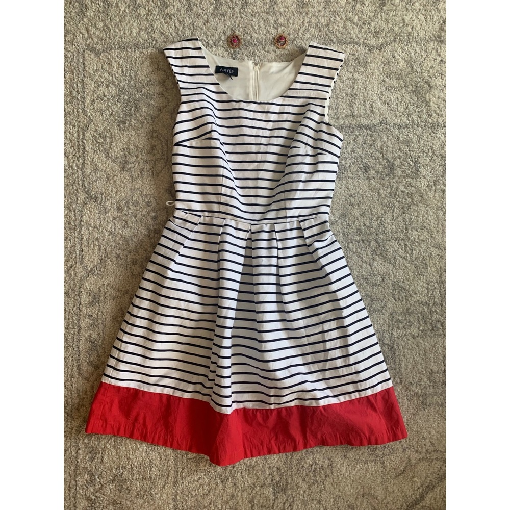 Striped Dress W/ Red Bottom